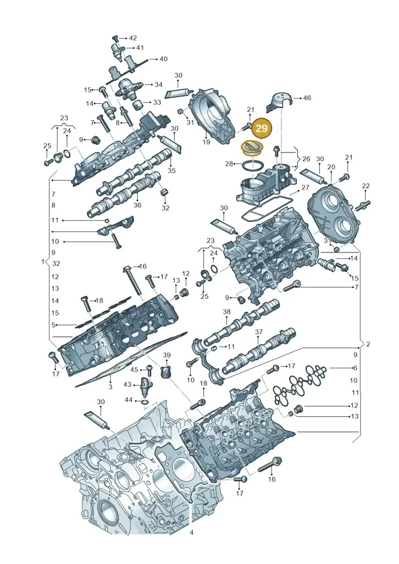 06M103485D — Audi A6 2.0 (2018-) diagram 847103330, position 29