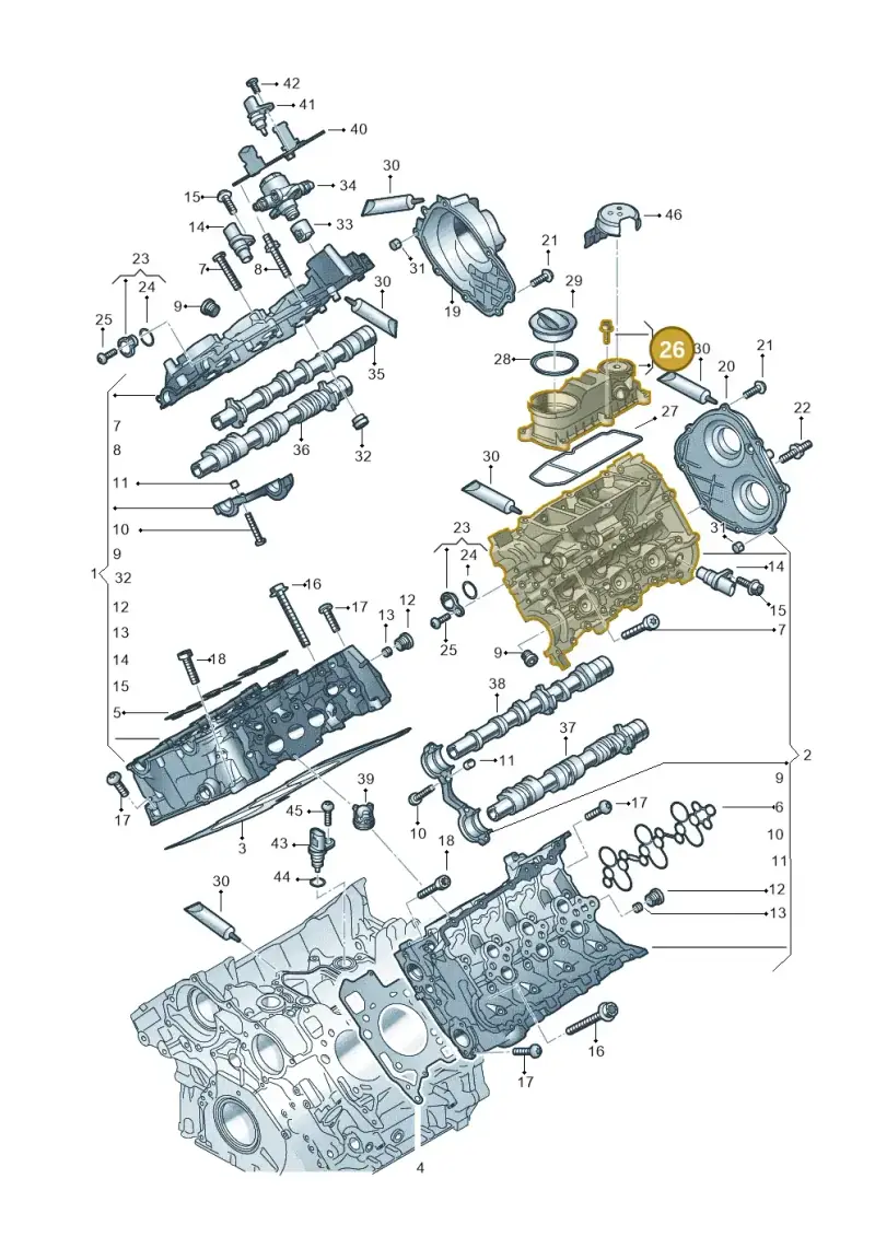 06M103515H — Audi A6 2.0 (2018-) diagram 847103330, position 26