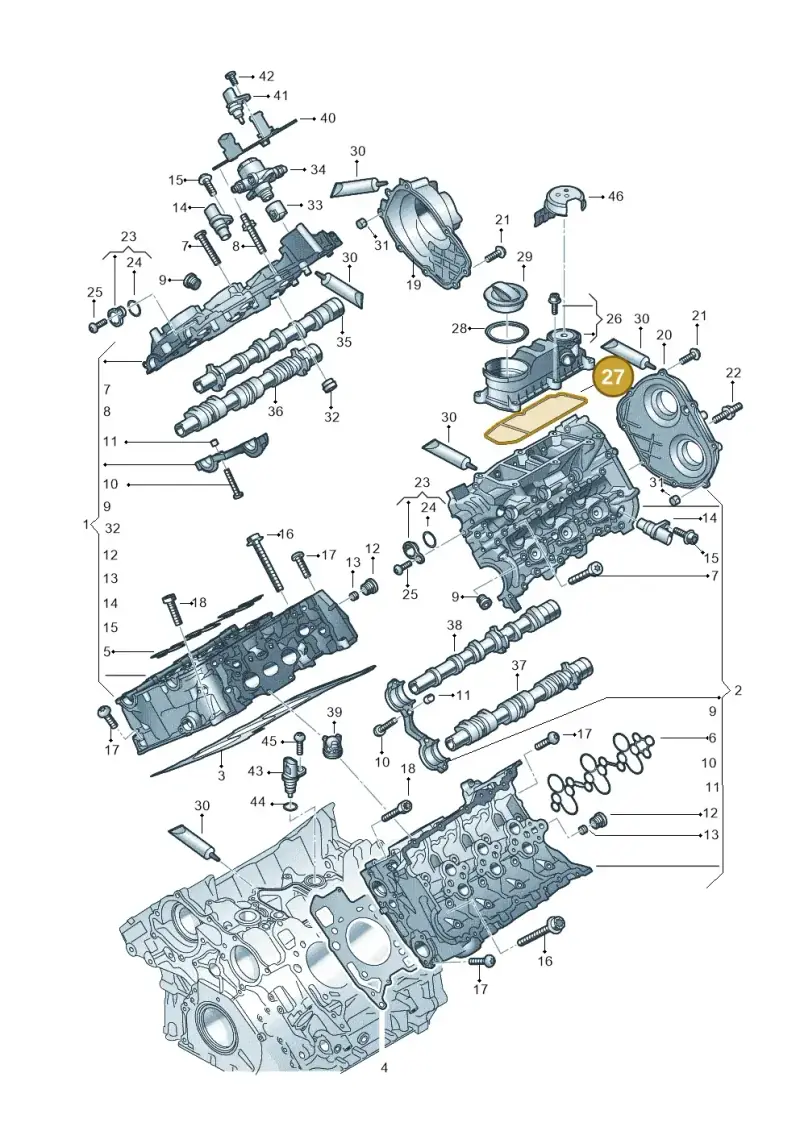 06M103517B — Audi A6 2.0 (2018-) diagram 847103330, position 27