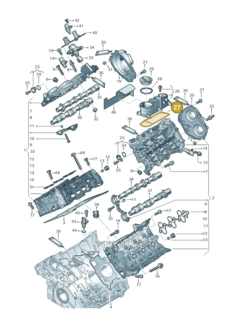 06M103517B — Audi A6 2.0 (2018-) diagram 849103330, position 27