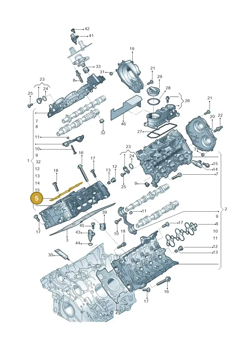 06M103650D — Audi A6 L 2.0 (2018-) diagram 577103033, position 5