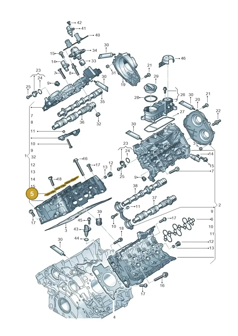 06M103650D — Audi A6 2.0 (2018-) diagram 847103330, position 5
