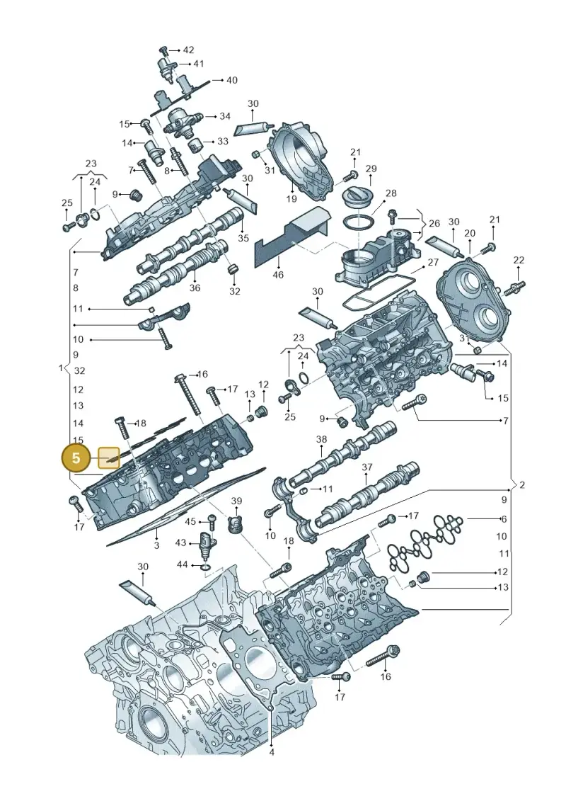 06M103650D — Audi A6 2.0 (2018-) diagram 849103330, position 5