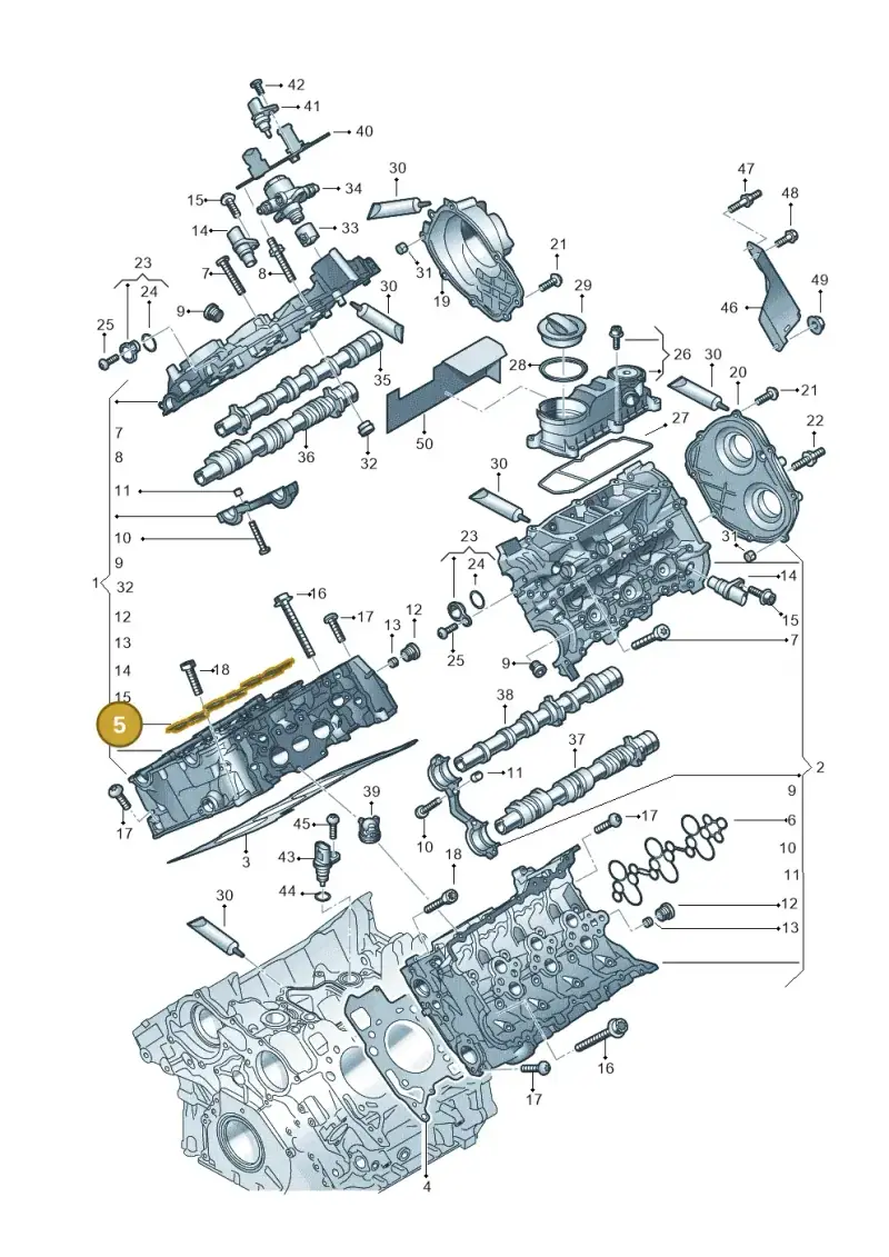 06M103650D — Audi Q8 Quattro 3,0 (2018-) diagram 429103033, position 5