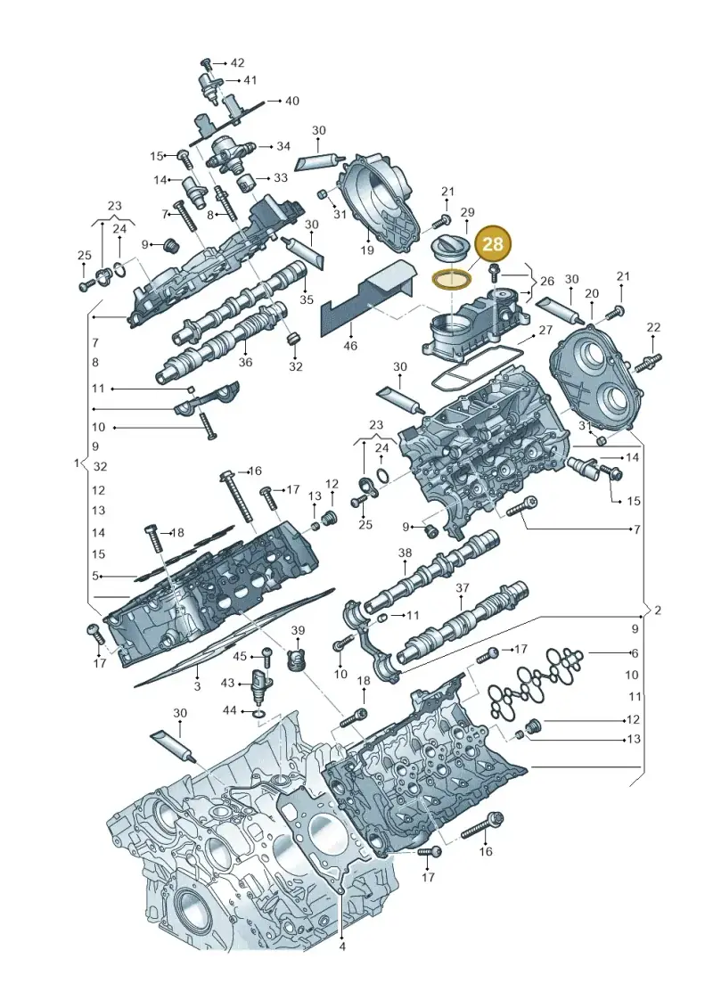 06M103727A — Audi A6 2.0 (2018-) diagram 849103330, position 28
