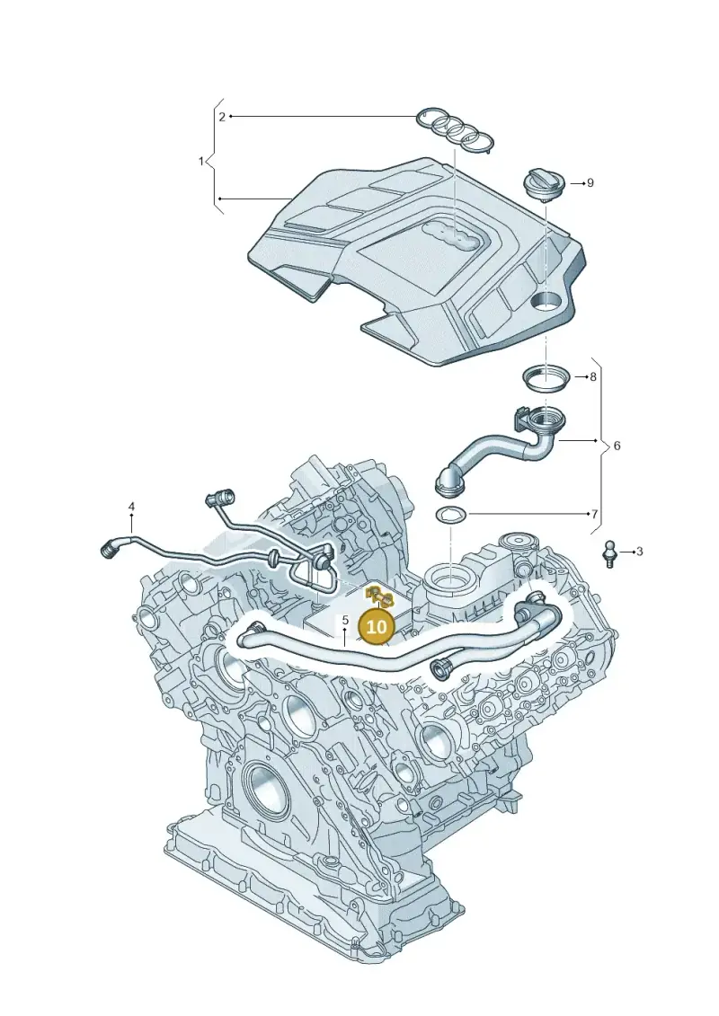06M103732 — Audi Q8 Quattro 3,0 (2018-) diagram 429103470, position 10