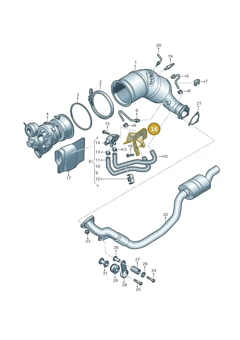 06M103941AB — Audi RS4 Avant (2017-) diagram 438253495, position 16