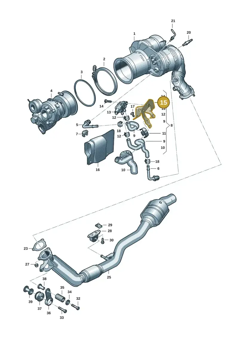 06M103941AB — Audi Q8 Quattro 3,0 (2018-) diagram 859253048, position 15