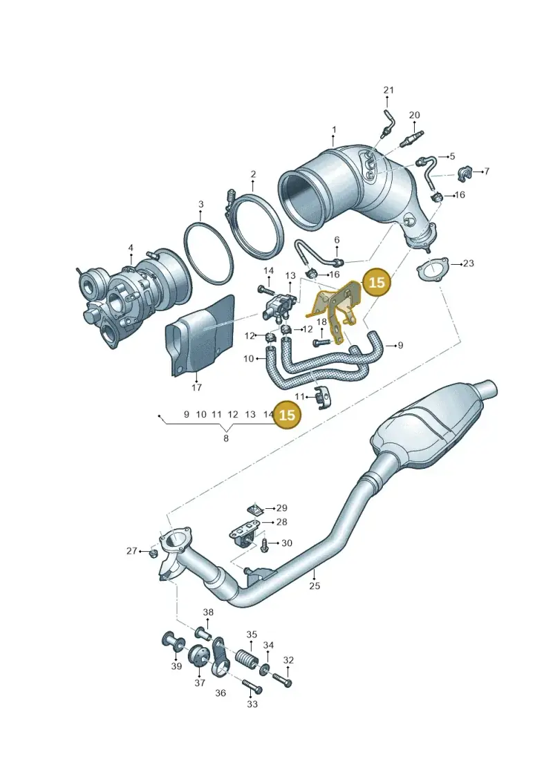 06M103941AB — Audi Q8 Quattro 3,0 (2018-) diagram 429253460, position 15