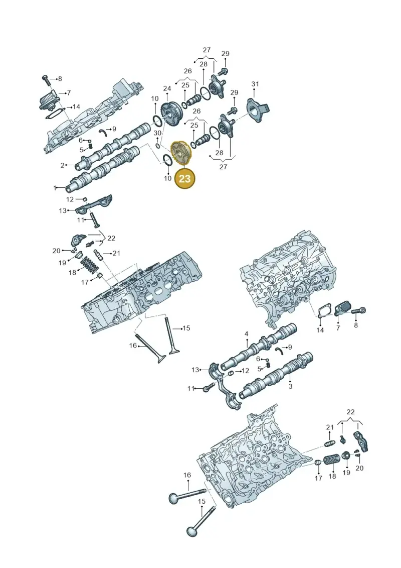 06M109087K — Audi Q8 Quattro 3,0 (2018-) diagram 849109180, position 23