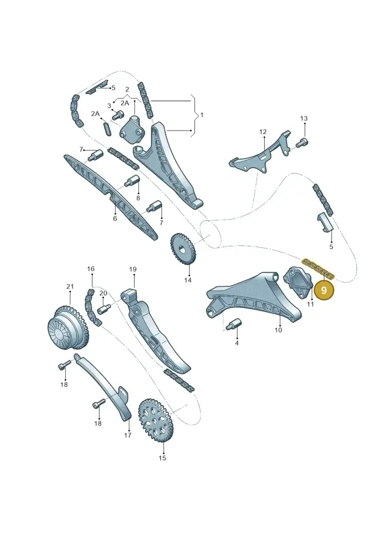 06M109229AC — Audi A6 L 2.0 (2018-) diagram 577109035, position 9
