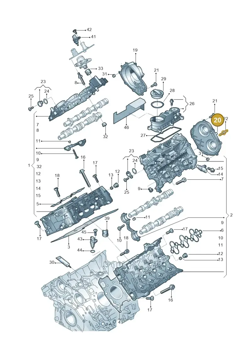 06M109285F — Audi A6 L 2.0 (2018-) diagram 577103033, position 20