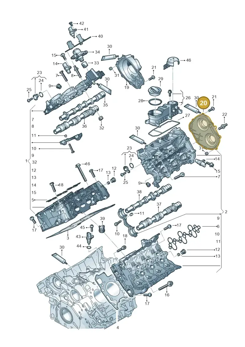 06M109285F — Audi A6 2.0 (2018-) diagram 847103330, position 20