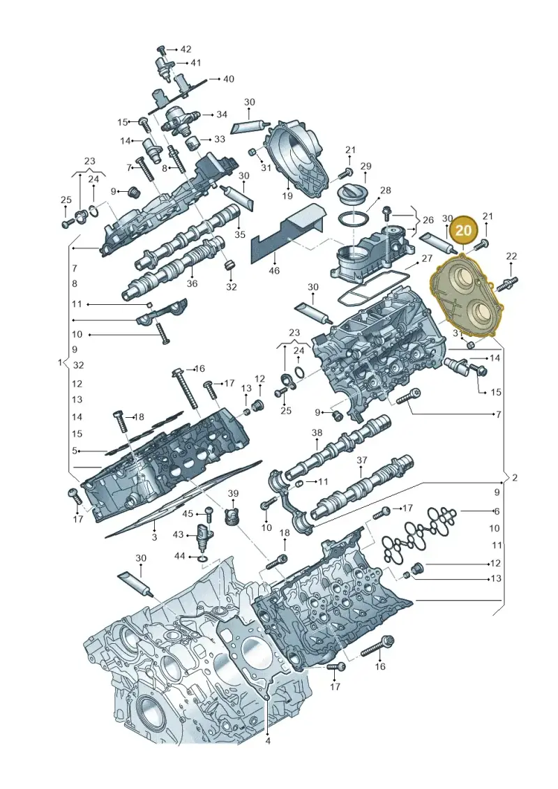 06M109285F — Audi A6 2.0 (2018-) diagram 849103330, position 20