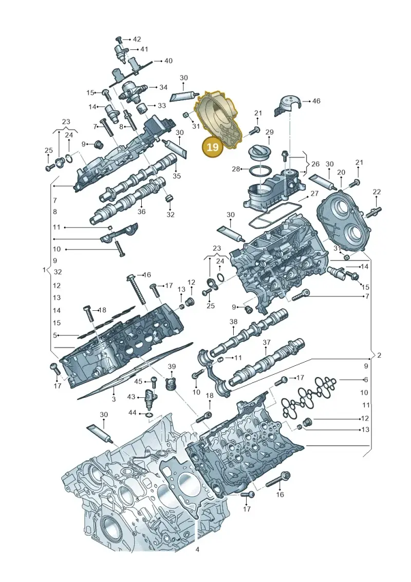 06M109286F — Audi A6 2.0 (2018-) diagram 847103330, position 19