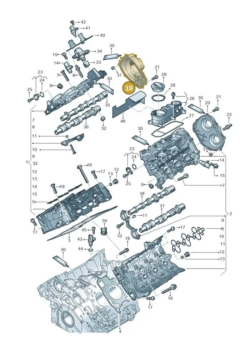 06M109286F — Audi A6 2.0 (2018-) diagram 849103330, position 19