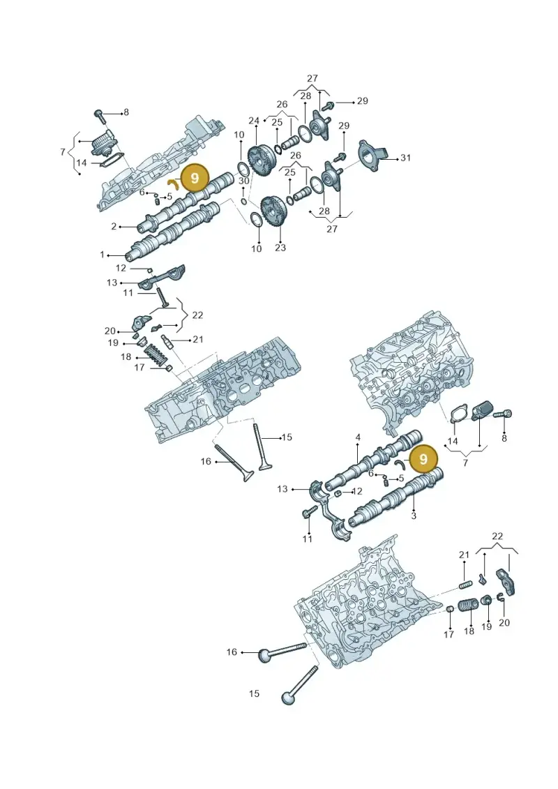 06M109307E — Audi A6 L 2.0 (2018-) diagram 577109018, position 9