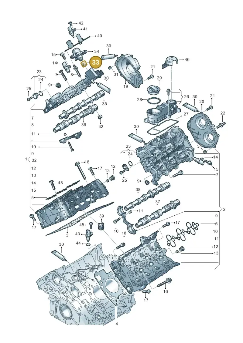 06M109311B — Audi A6 2.0 (2018-) diagram 847103330, position 33