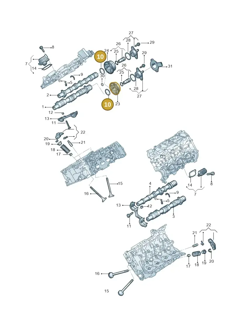 06M109345A — Audi A6 L 2.0 (2018-) diagram 577109018, position 10
