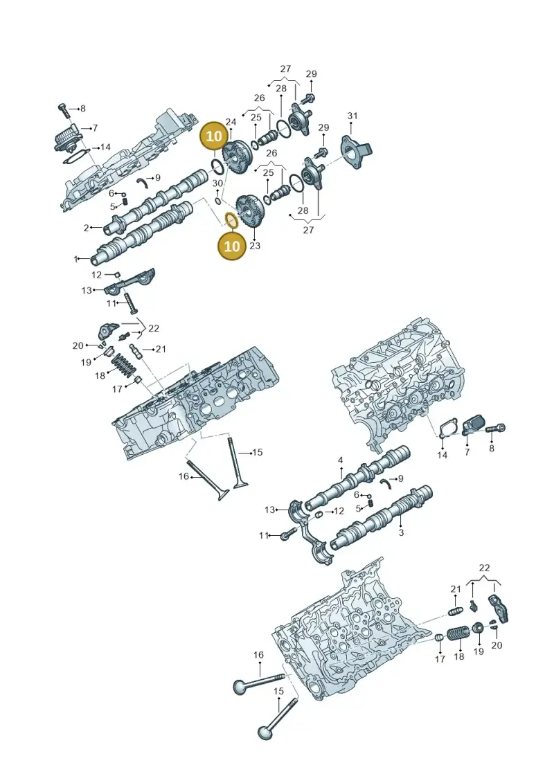 06M109345A — Audi A5 Limo 2.0 (2024-) diagram 849109180, position 10