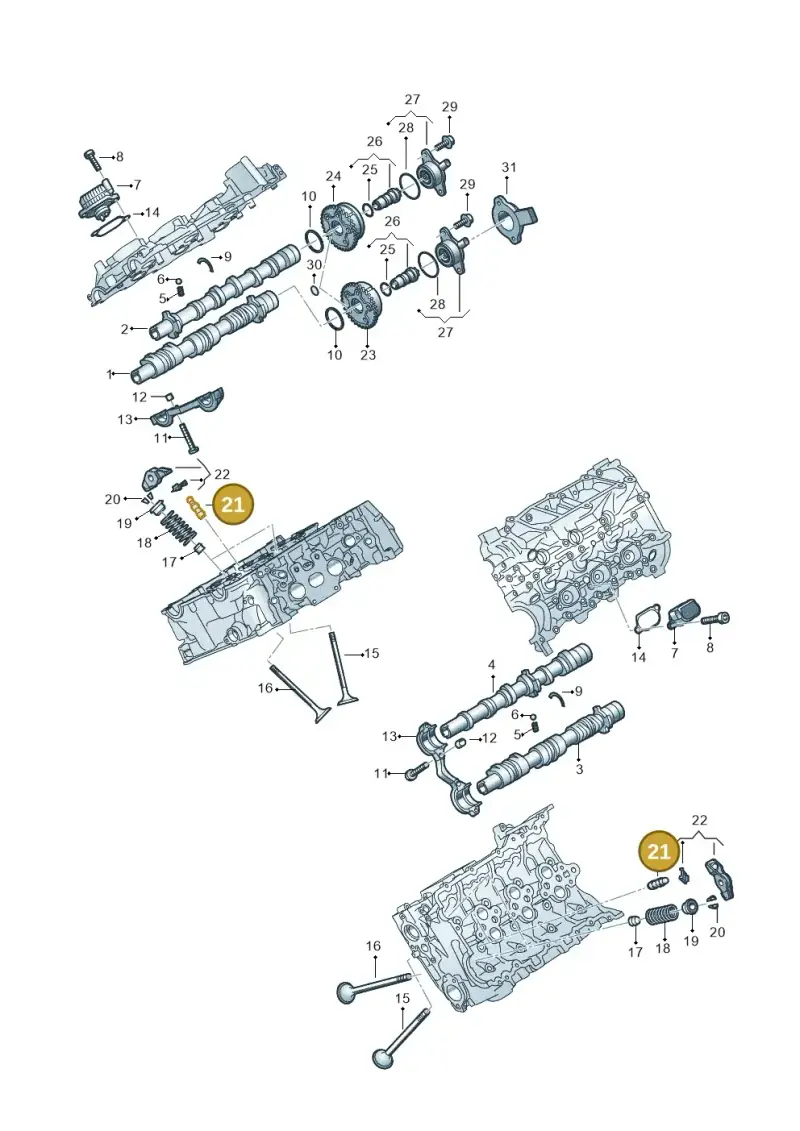 06M109423A — Audi Q8 Quattro 3,0 (2018-) diagram 849109180, position 21