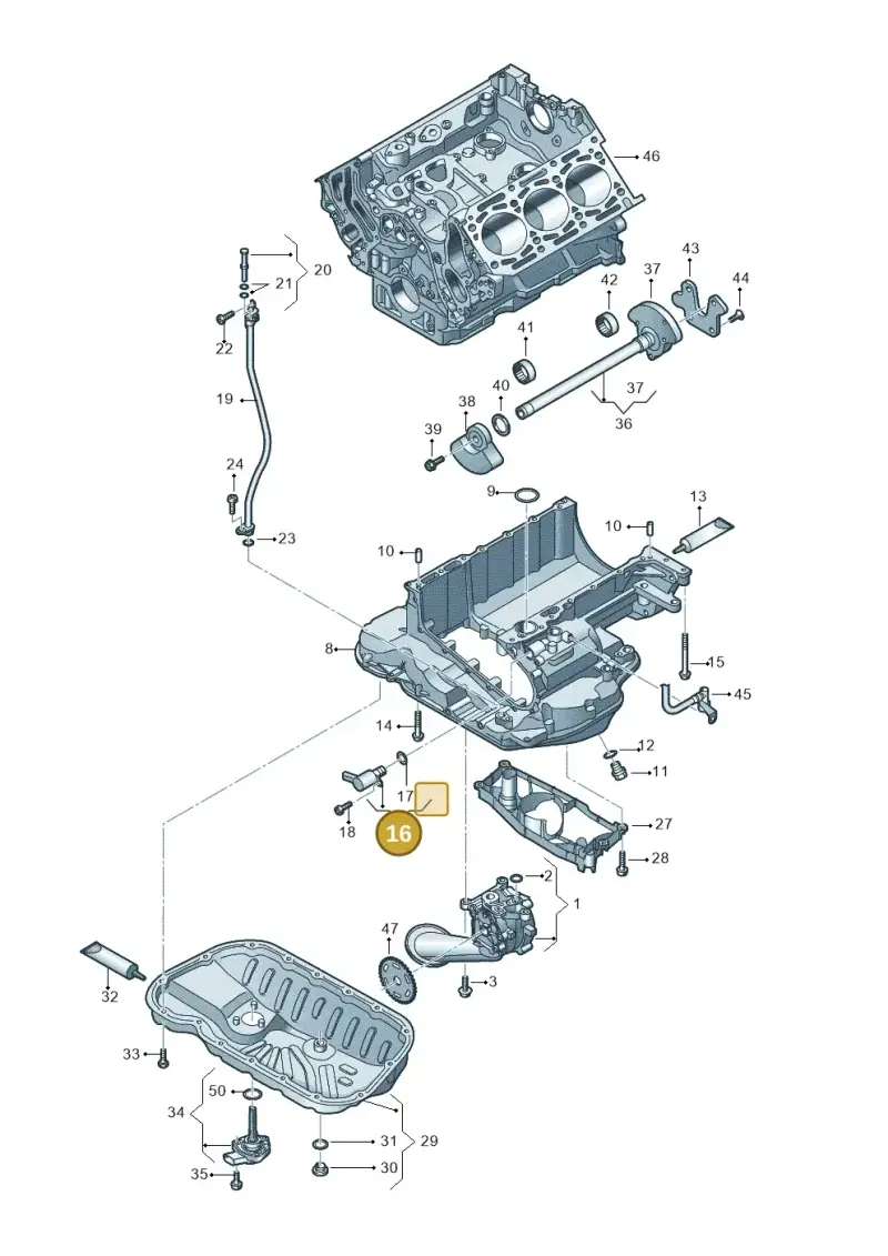 06M115393G — Audi Q8 Quattro 3,0 (2018-) diagram 897115052, position 16