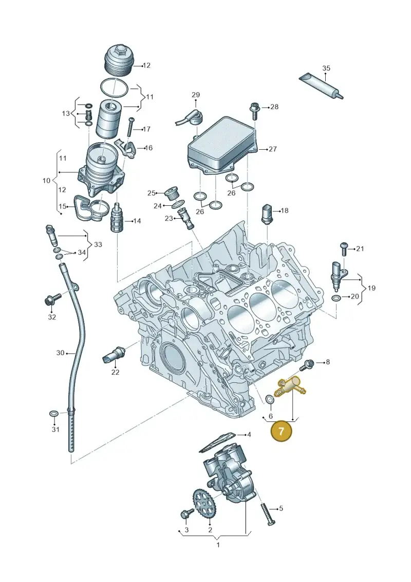 06M115393G — Audi A5 Limo 2.0 (2024-) diagram 849115200, position 7