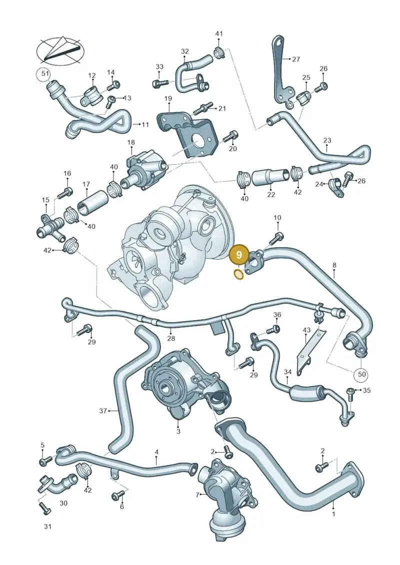 06M117070G — Audi Q8 Quattro 3,0 (2018-) diagram 429121037, position 9