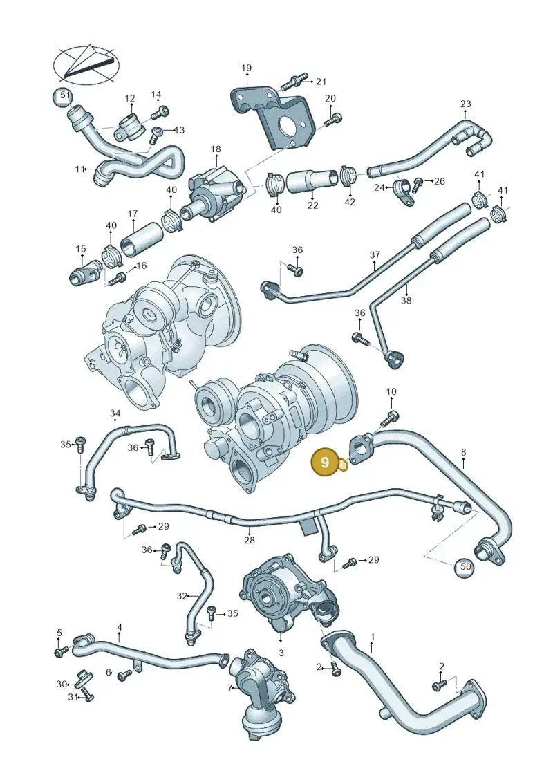 06M117070G — Audi A6 2.0 (2018-) diagram 847121050, position 9