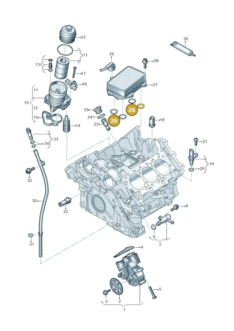 06M117070G — Audi A5 Limo 2.0 (2024-) diagram 849115200, position 26