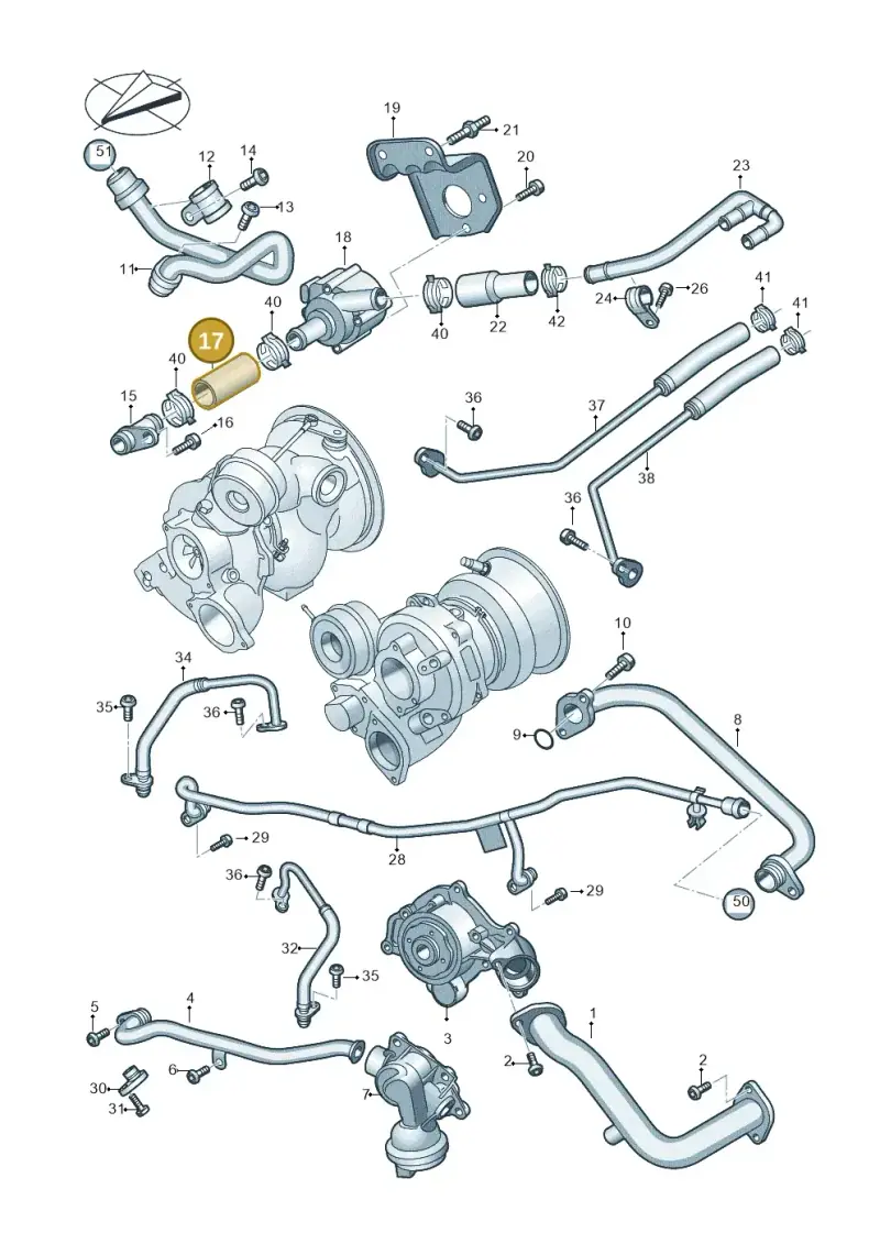 06M121052E — Audi A6 2.0 (2018-) diagram 847121050, position 17