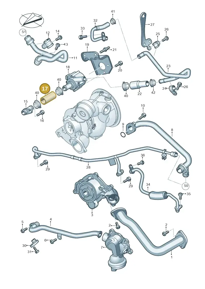 06M121052E — Audi A6 2.0 (2018-) diagram 849121980, position 17