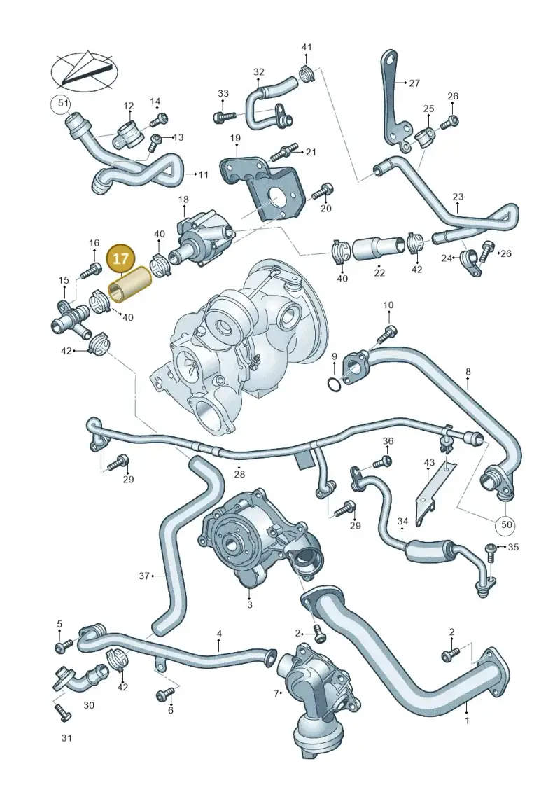 06M121052E — Audi Q8 Quattro 3,0 (2018-) diagram 429121037, position 17
