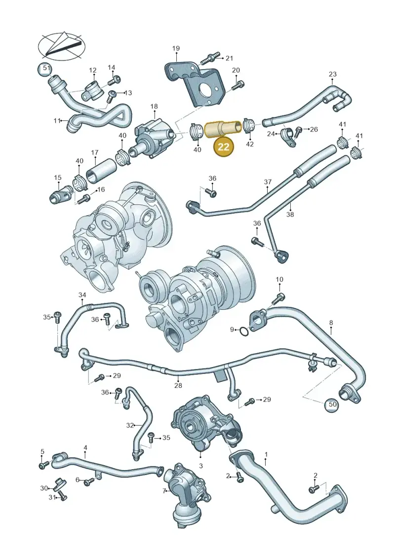 06M121054D — Audi A7 Sportback (2018-) diagram 847121050, position 22