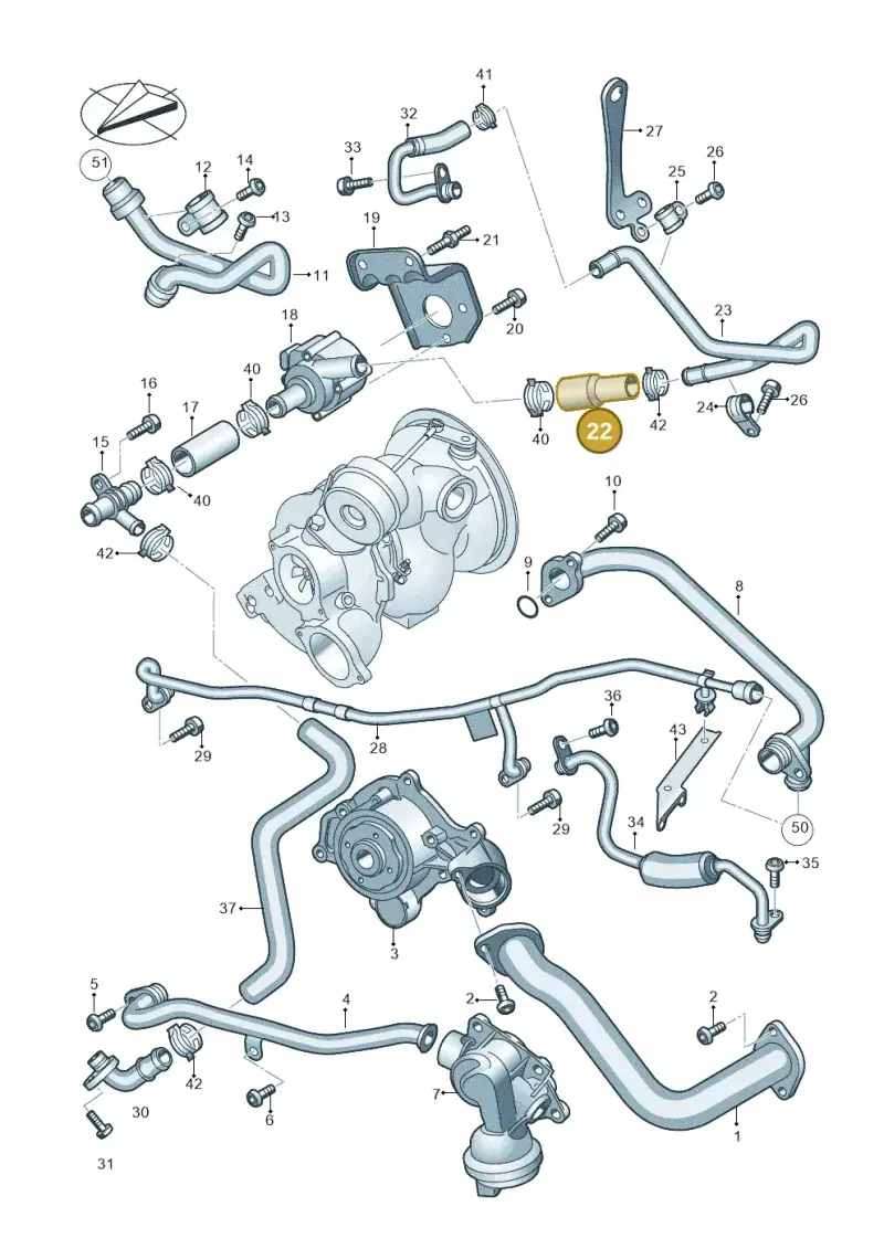 06M121054D — Audi Q8 Quattro 3,0 (2018-) diagram 429121037, position 22