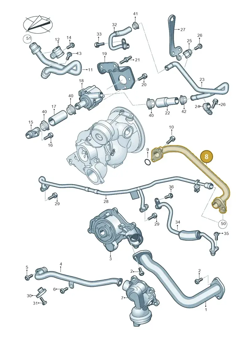 06M121071L — Audi A6 2.0 (2018-) diagram 849121980, position 8
