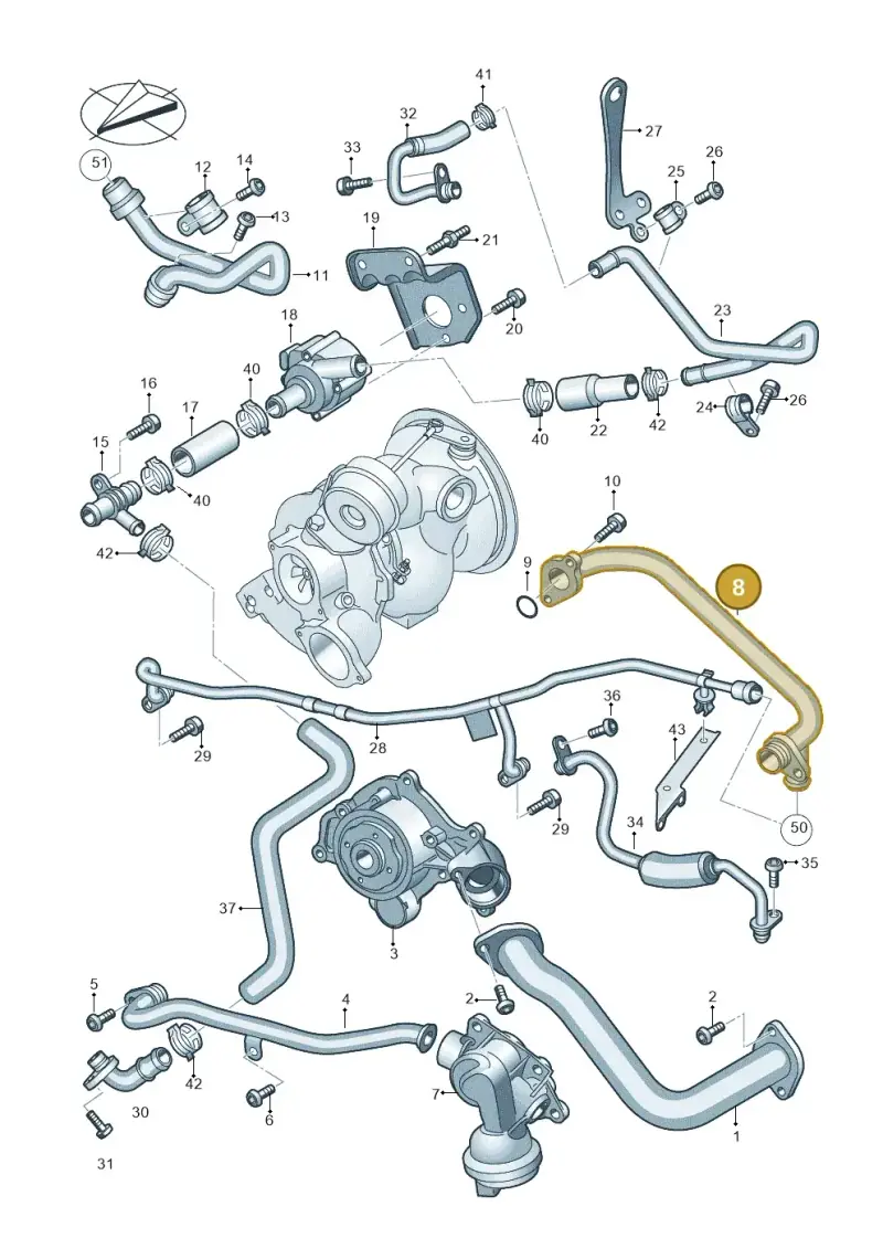 06M121071L — Audi Q8 Quattro 3,0 (2018-) diagram 429121037, position 8
