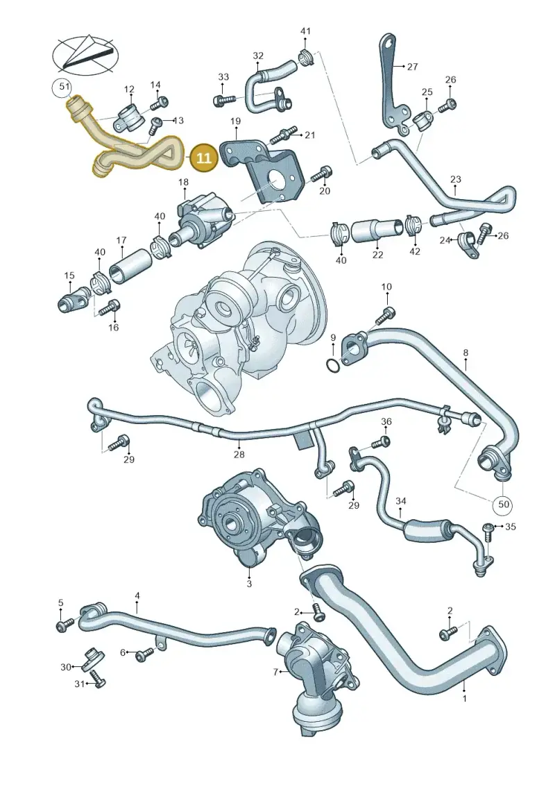 06M121075S — Audi A6 2.0 (2018-) diagram 849121980, position 11