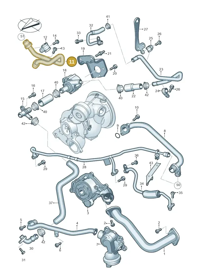 06M121075S — Audi Q8 Quattro 3,0 (2018-) diagram 429121037, position 11