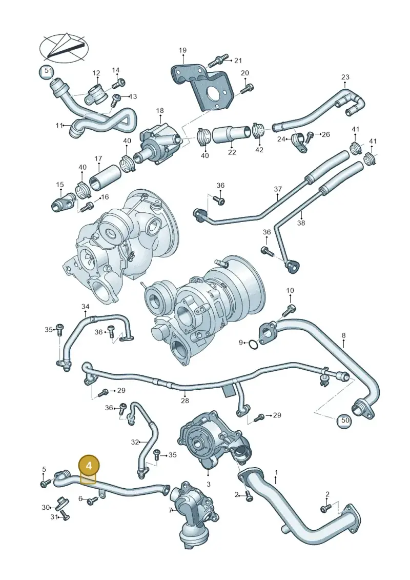 06M121083J — Audi A6 2.0 (2018-) diagram 847121050, position 4