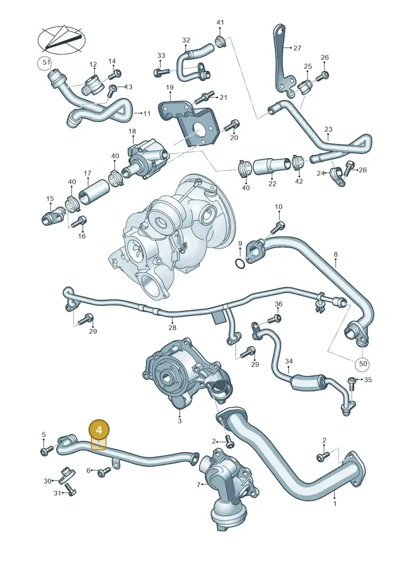 06M121083J — Audi A6 2.0 (2018-) diagram 849121980, position 4
