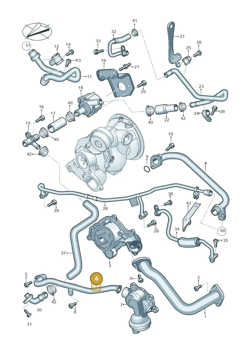 06M121083J — Audi Q8 Quattro 3,0 (2018-) diagram 429121037, position 4