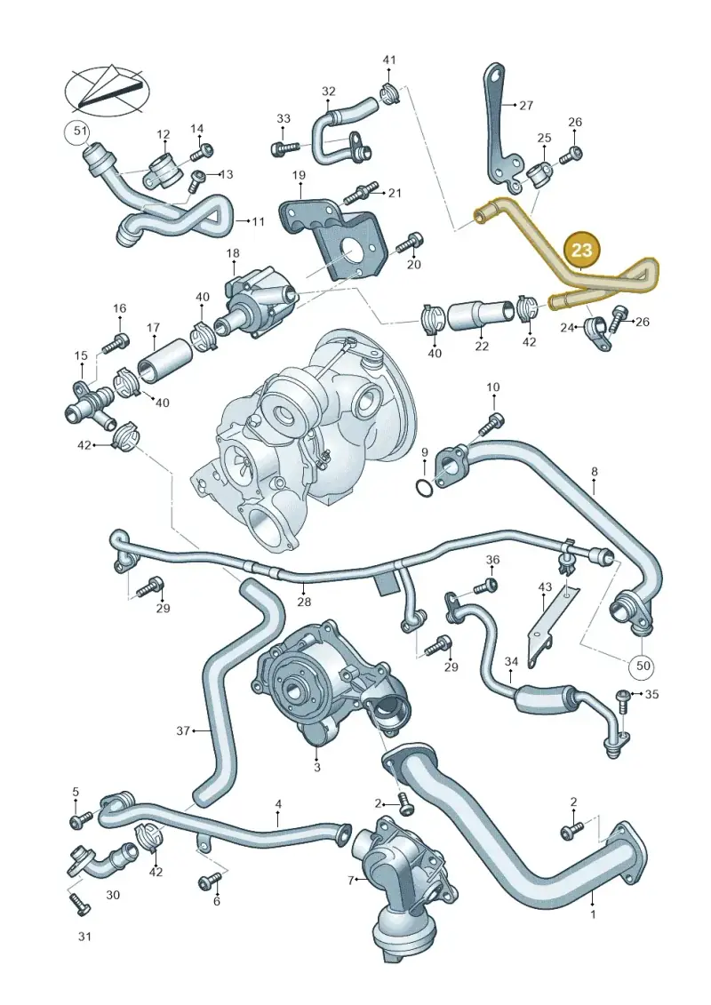 06M121085AF — Audi Q8 Quattro 3,0 (2018-) diagram 429121037, position 23