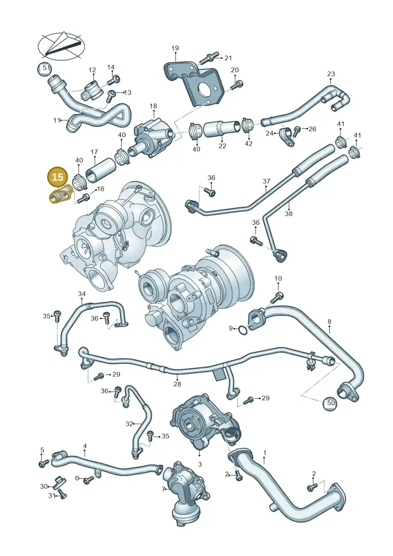 06M121159C — Audi A6 2.0 (2018-) diagram 847121050, position 15