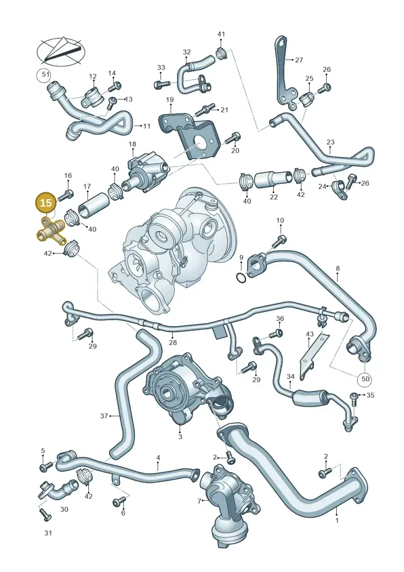06M121159C — Audi Q8 Quattro 3,0 (2018-) diagram 429121037, position 15
