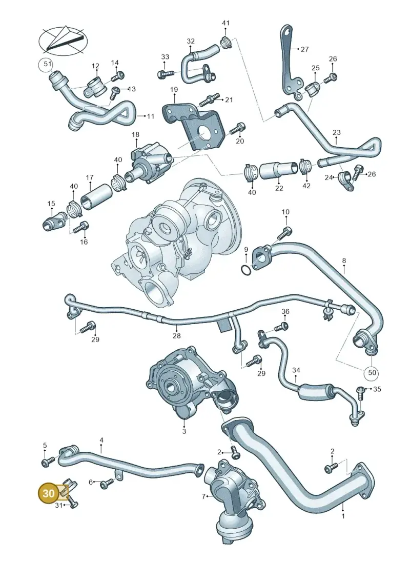 06M121432F — Audi A6 2.0 (2018-) diagram 849121980, position 30