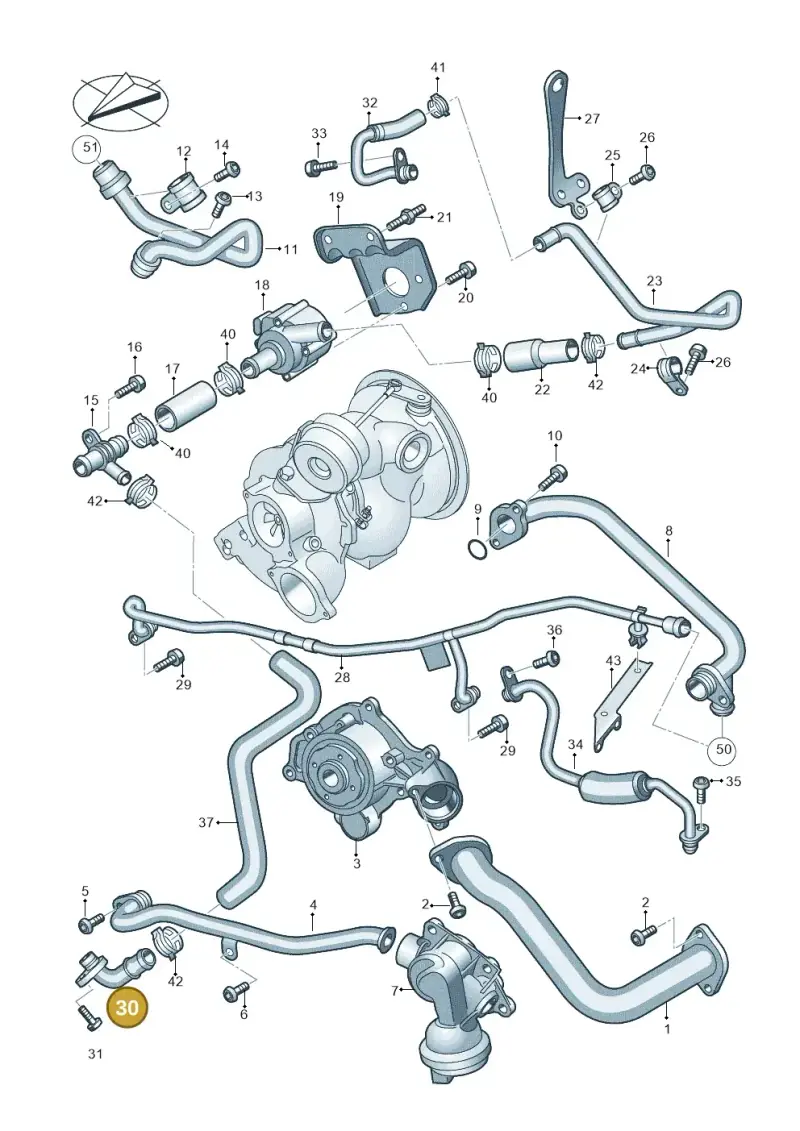 06M121432F — Audi Q8 Quattro 3,0 (2018-) diagram 429121037, position 30