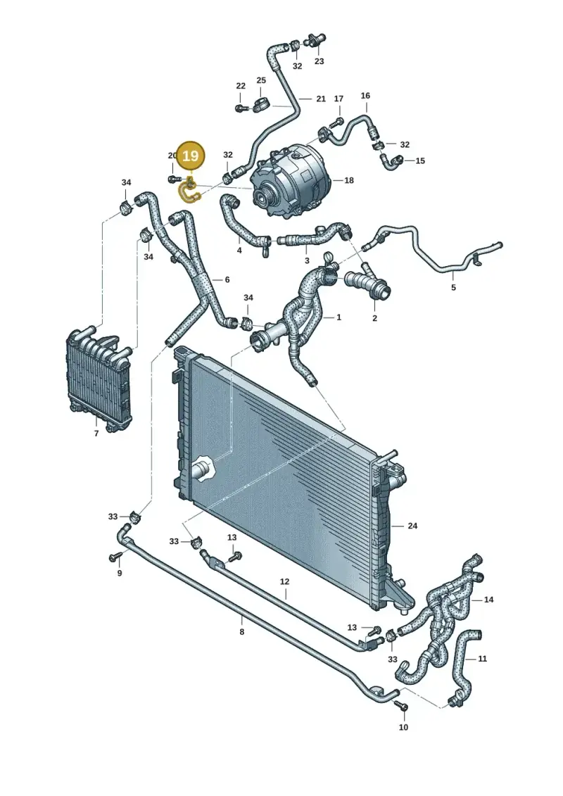 06M121486F — Audi A6 2.0 (2018-) diagram 435121086, position 19