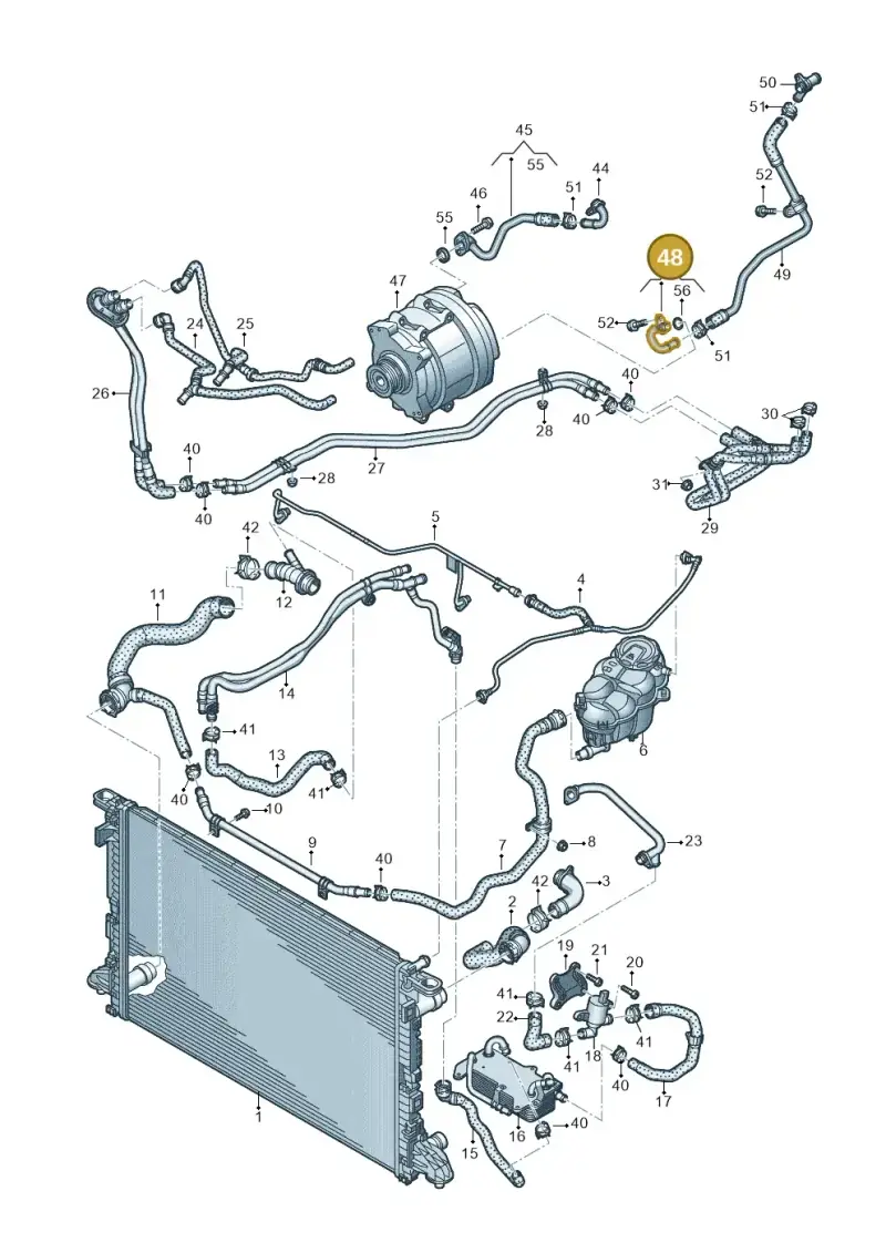 06M121486F — Audi A8L (2017-2022) diagram 838121004, position 48