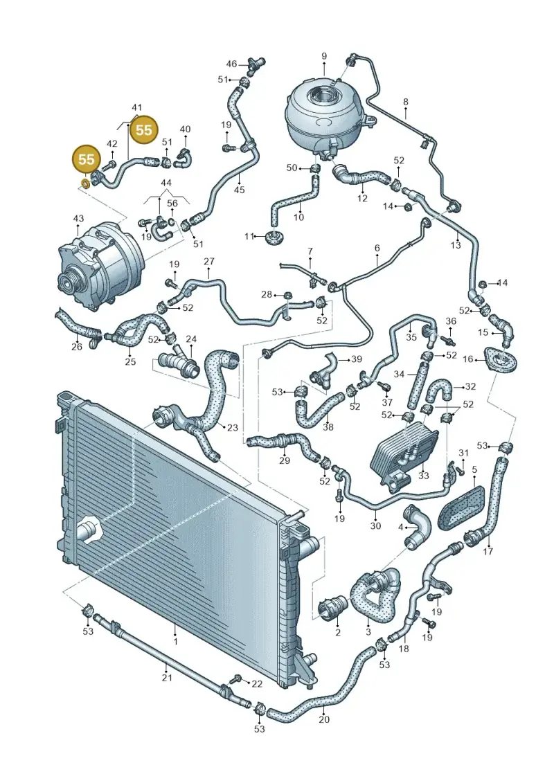 06M121488 — Audi A6 2.0 (2018-) diagram 435121040, position 55